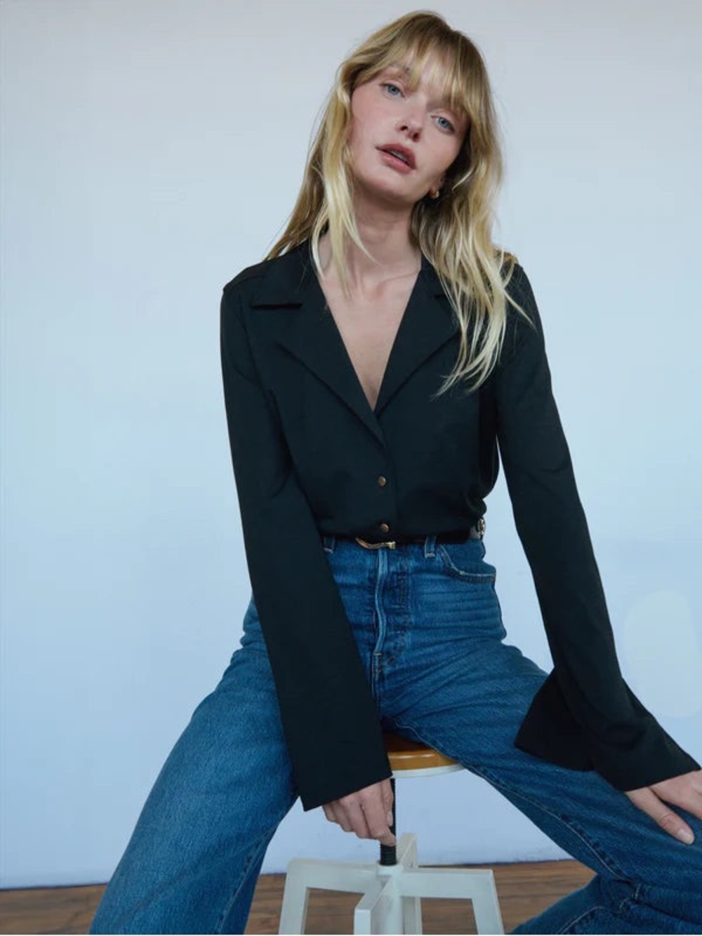 Nation LTD NwT Cassidy Button Up in Jet black Sz Small